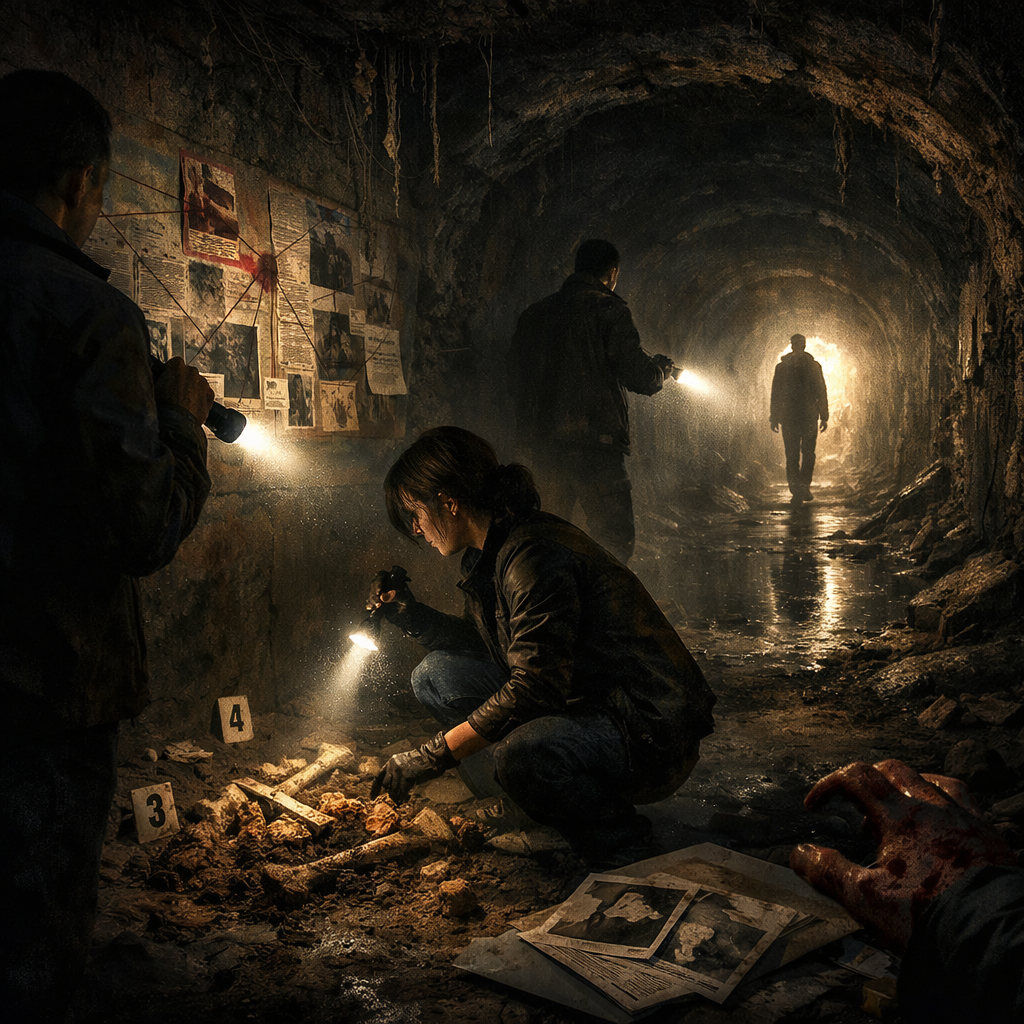 create an image with no text depicting The deeper the investigation goes the more dangerous the truth becomesListeners arent just hearing a mysteryThe-1